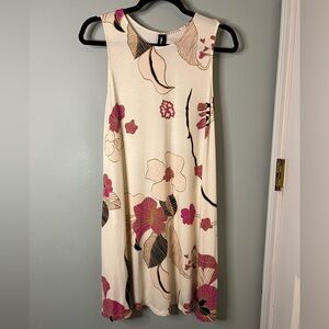 Agnes & Dora Floral Midi Dress - Cream and Pink